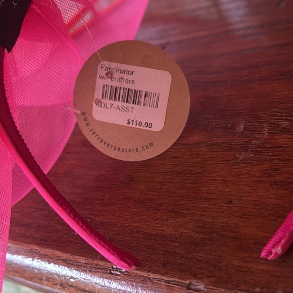 Scala Kentucky Derby pink and orange feathered headband - Picture 2 of 6